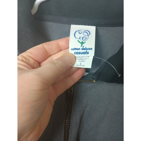 Vintage 70s 80s Cotton Deluxe Casuals Half Zip Sweatshirt Men's Large NWOT NOS - Picture 2 of 4